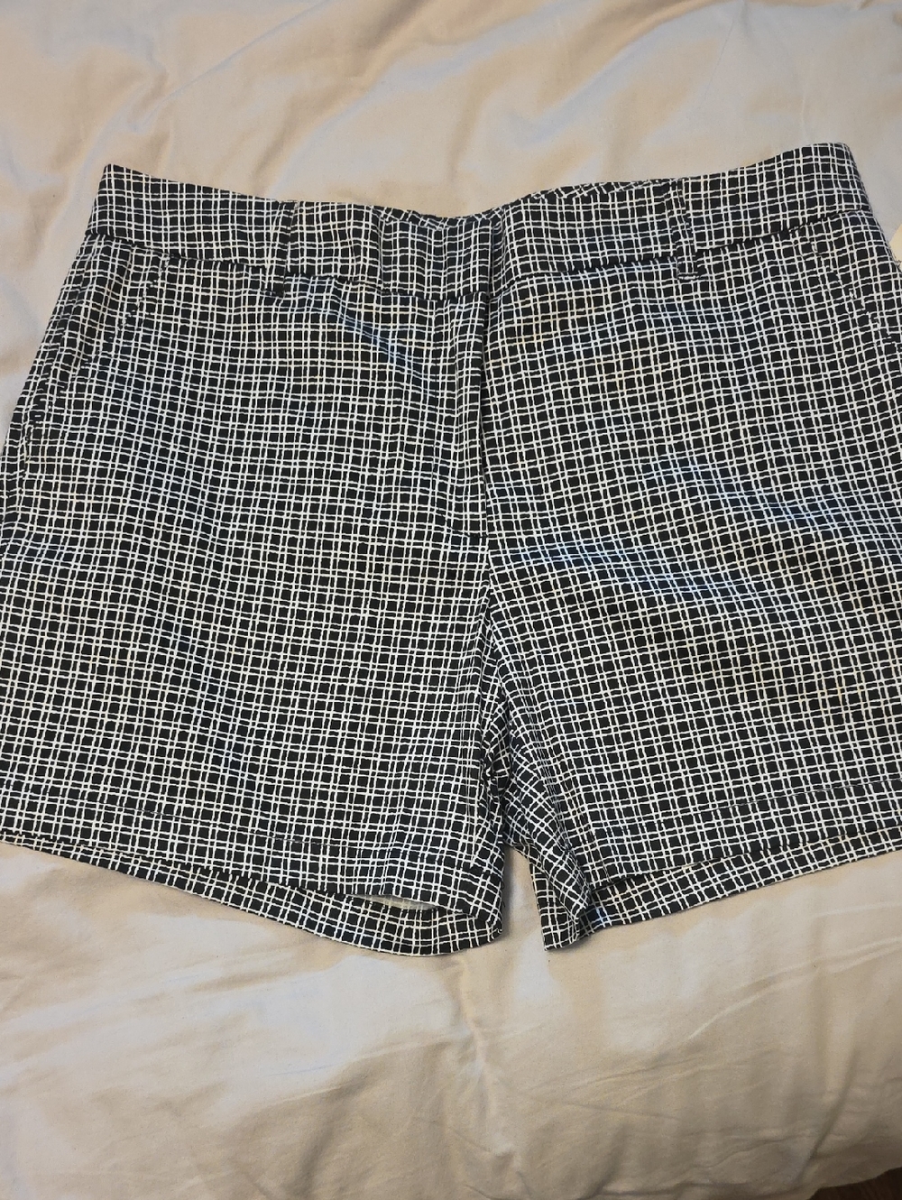 Counterparts Black and White Grid-Print Bermuda Shorts
